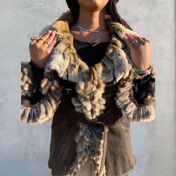 Rabbit Fur Coat - Picture 3 of 6